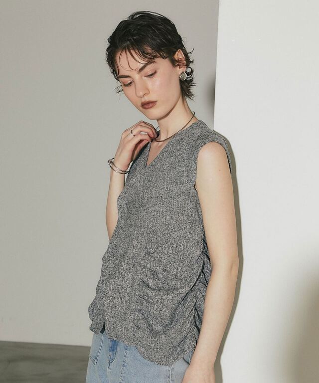 その他 hashi165 ARVELLIA】 STRUCTURED TWEED TOP