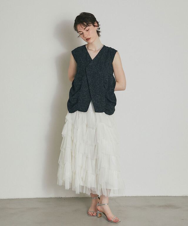 ARVELLIA】 STRUCTURED TWEED TOP