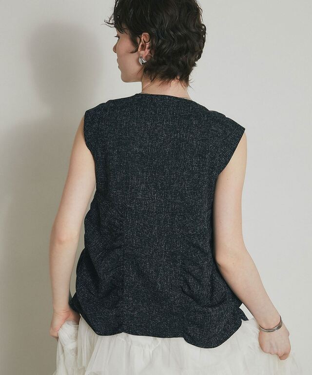 ARVELLIA】 STRUCTURED TWEED TOP