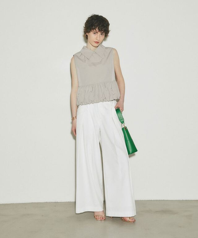 ARVELLIA】 GATHERED HEM SLEEVELESS TOP