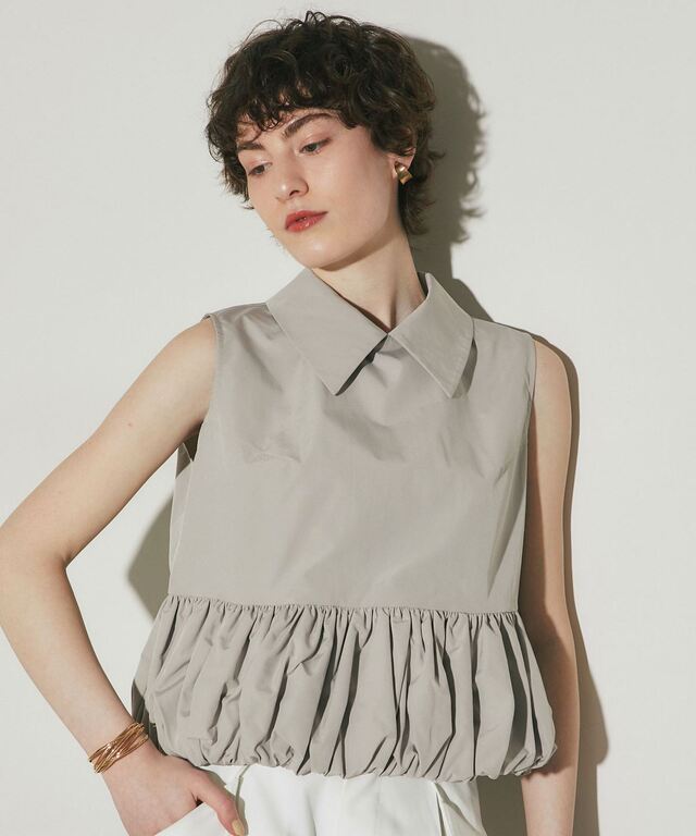 ARVELLIA】 GATHERED HEM SLEEVELESS TOP