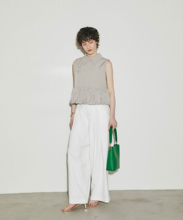 ARVELLIA】 GATHERED HEM SLEEVELESS TOP