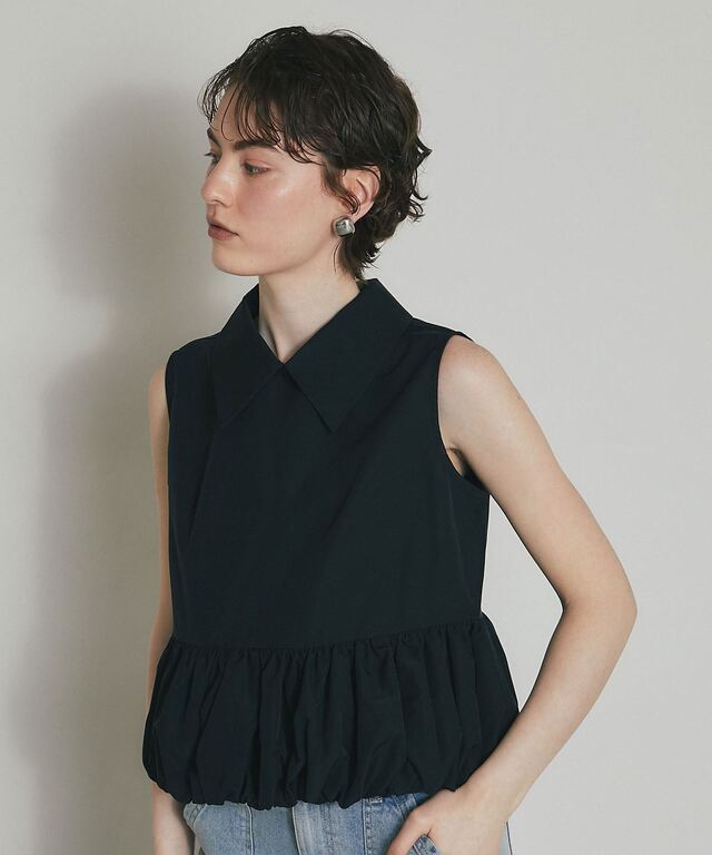 疲労　ページ ARVELLIA】 GATHERED HEM SLEEVELESS TOP