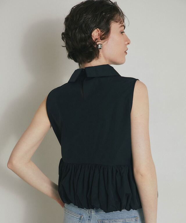 ARVELLIA】 GATHERED HEM SLEEVELESS TOP