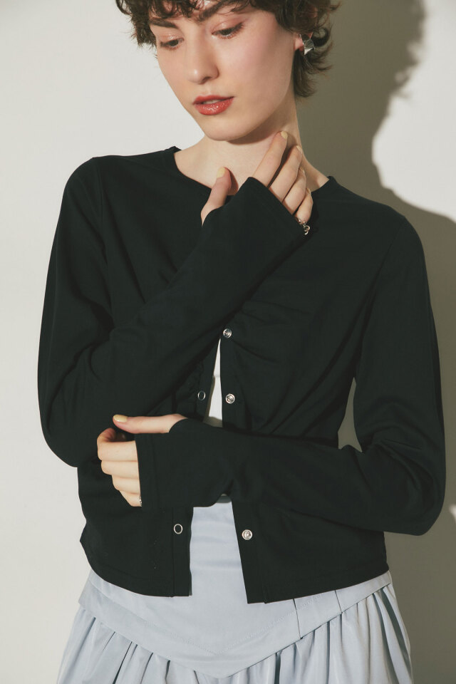 ビジュー付きスウェットチュニック