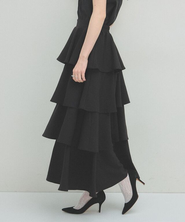 ARVELLIA】TIERED FLARE SKIRT