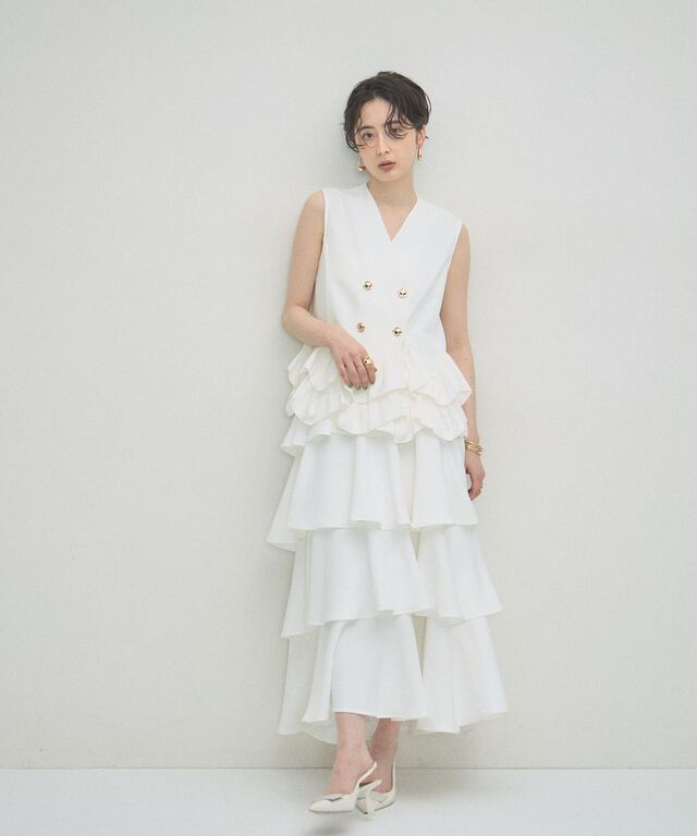ARVELLIA】TIERED FLARE SKIRT