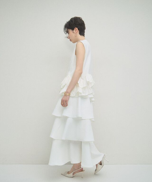 ARVELLIA】TIERED FLARE SKIRT
