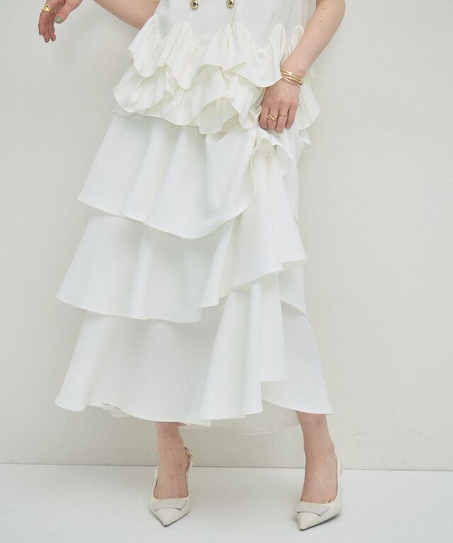 ARVELLIA】TIERED FLARE SKIRT