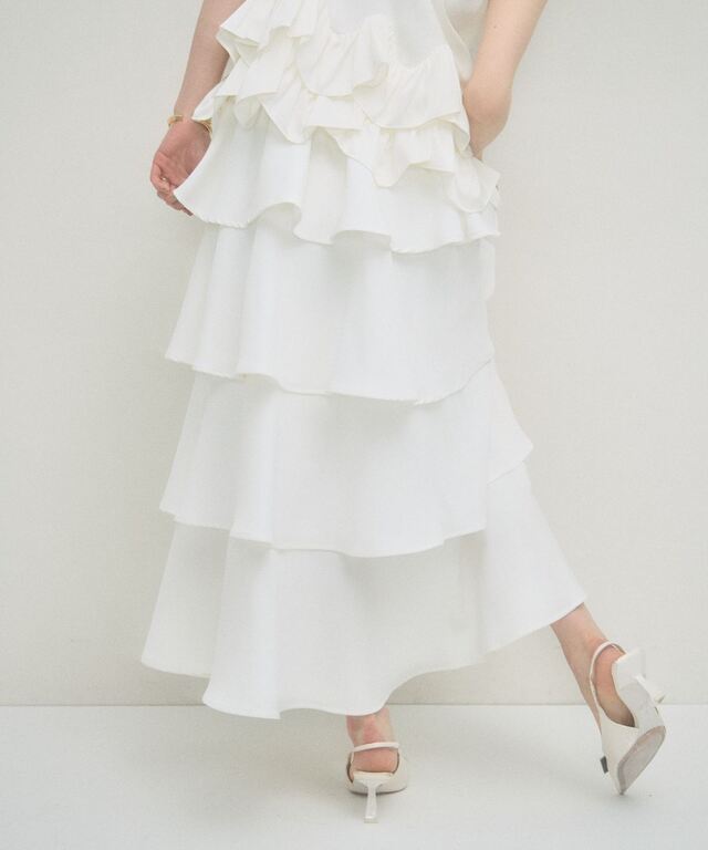 ARVELLIA】TIERED FLARE SKIRT