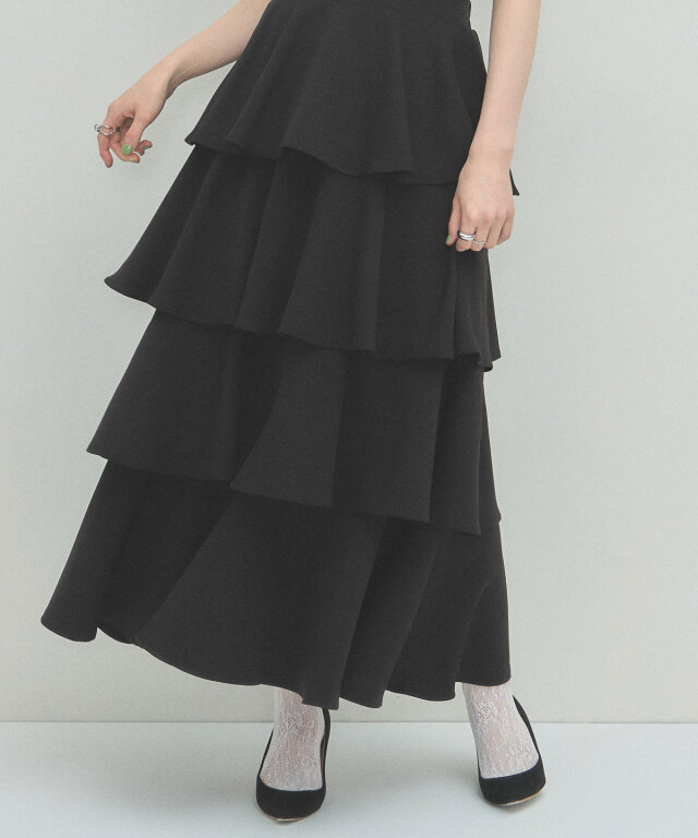ARVELLIA】TIERED FLARE SKIRT