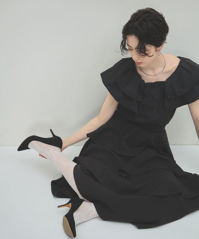 ARVELLIA】PINTUCK RUFFLE BLOUSE