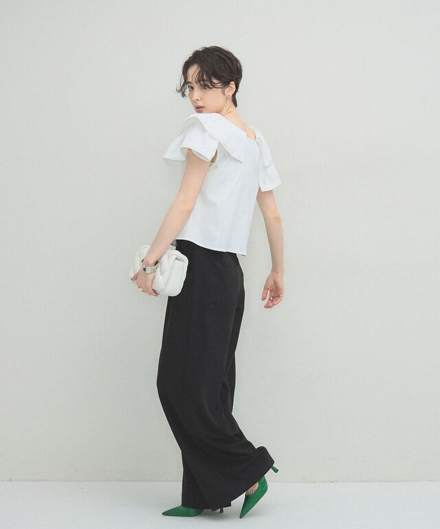 ARVELLIA】PINTUCK RUFFLE BLOUSE