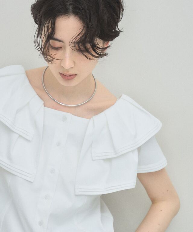 ARVELLIA】PINTUCK RUFFLE BLOUSE