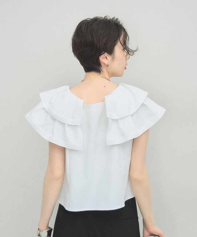 ARVELLIA】PINTUCK RUFFLE BLOUSE