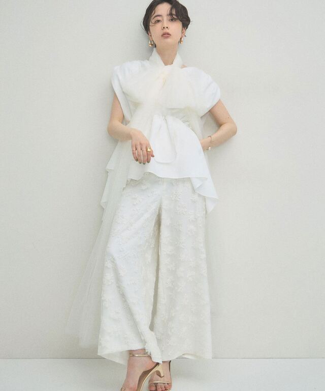ARVELLIA】FLORAL EMBROIDERY PANTS