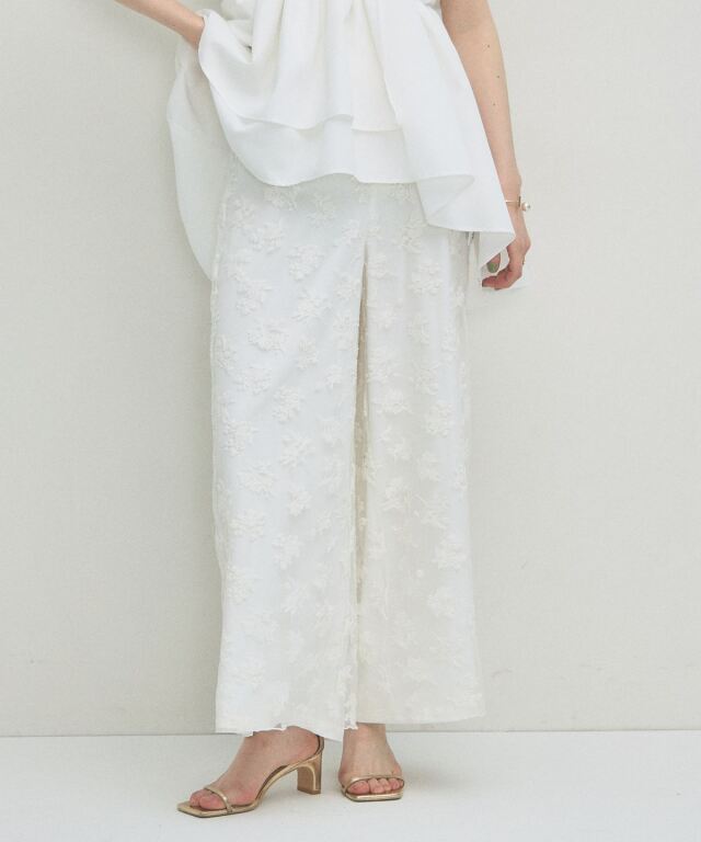 【ARVELLIA】FLORAL EMBROIDERY PANTS