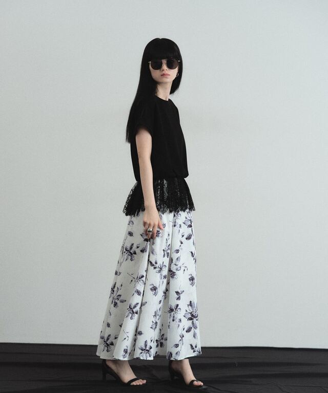 ARVELLIA】LACE HEM RELAX TOP