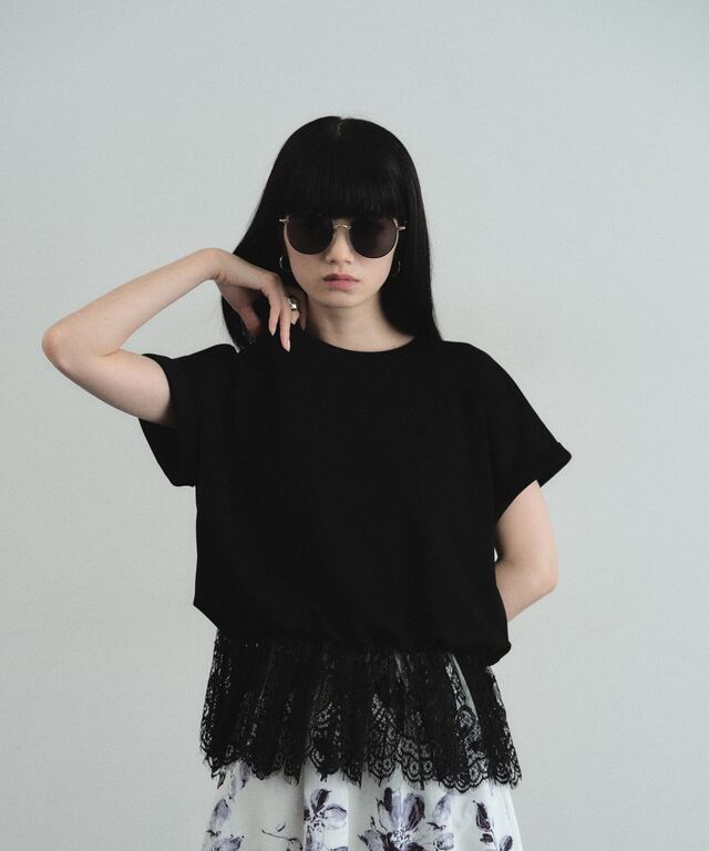 ARVELLIA】LACE HEM RELAX TOP