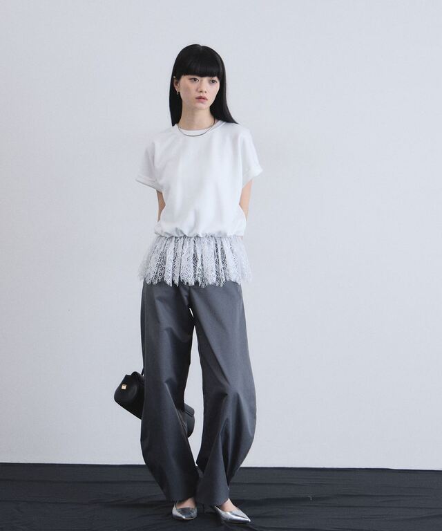 ARVELLIA】LACE HEM RELAX TOP