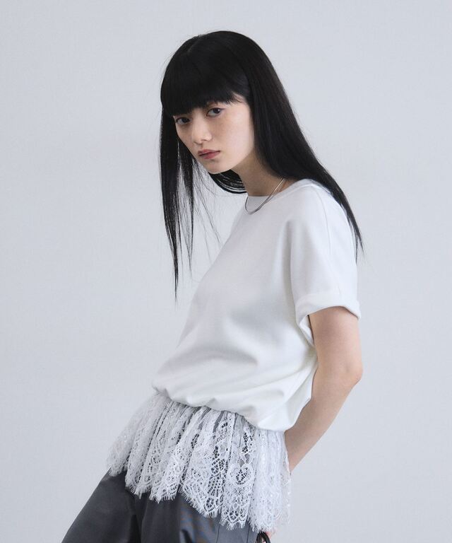 ARVELLIA】LACE HEM RELAX TOP