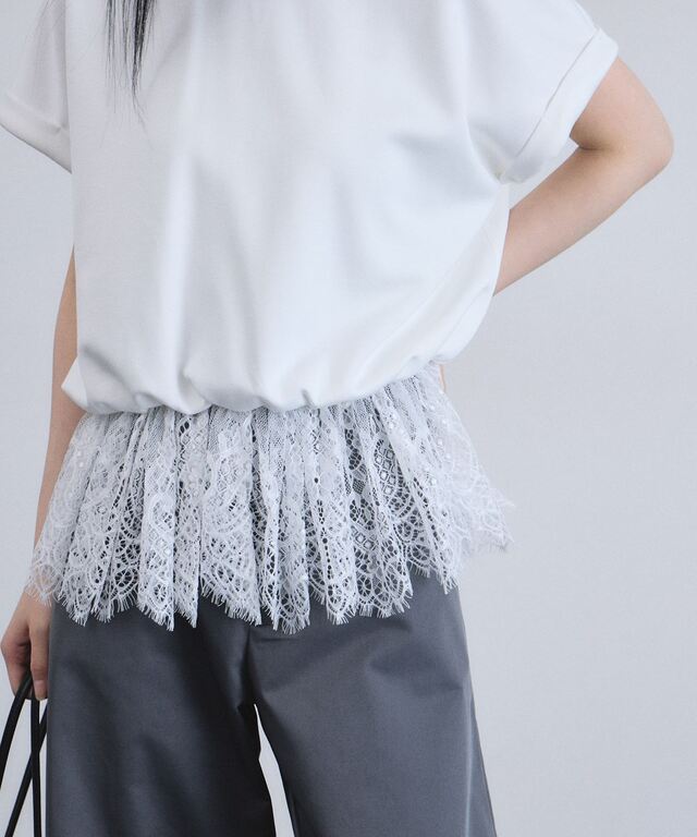 ARVELLIA】LACE HEM RELAX TOP