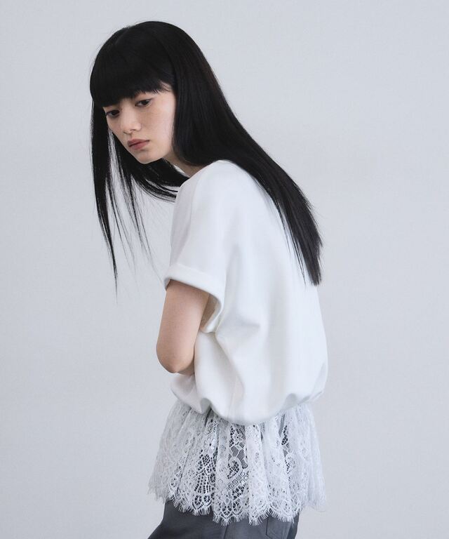 ARVELLIA】LACE HEM RELAX TOP