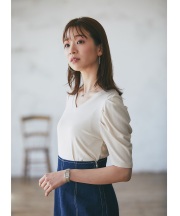【石井亜美さんコラボ】前後2WAYテレコタックショルダープルオーバー