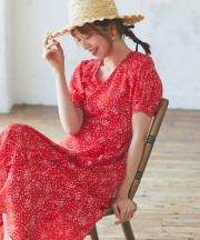 【石井亜美さんコラボ】小花カシュクール風ワンピース