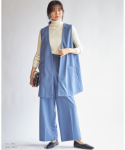 ロングジレワイドパンツセットアップ/#32 ブルー