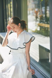 配色パイピングワンピース