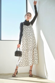 【美香さんコラボ】ドットティアードキャミワンピース