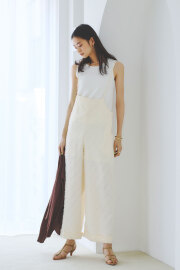 【松木育未さん着用】フリンジジャガードキャミロンパース