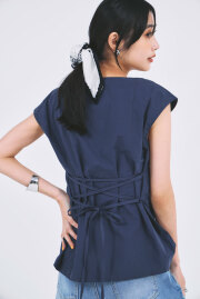 【SALE】【林田岬優さん着用】ウエストレースアップブラウス＊SALE品につき返品/交換/注文確定後の変更キャンセル不可＊