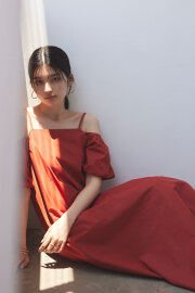 【SPRING SALE】袖2WAYオープンスリーブフレアワンピース＊SALE品につき返品/交換/注文確定後の変更キャンセル不可＊
