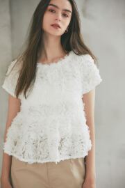 9月28日オフィシャルサイト限定少量再販！花びらチュールペプラムトップス　