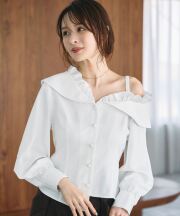 【舞川あいくさん着用】グレイスワンショルブラウス