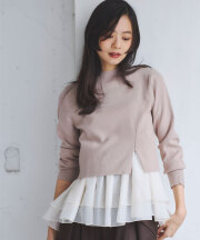 フリルレイヤードニットプルオーバー