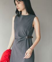 【FINAL SALE】ベルト付きドレープワンピース＊SALE品につき返品/交換/注文確定後の変更キャンセル不可＊