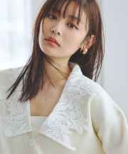 【古畑星夏さん着用】レースカラーニットカーディガン