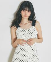 2WAYストラップサイドリボン付きワンピース