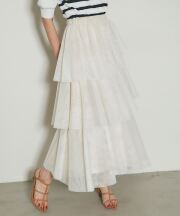 ランダムヘムチュールティアードスカート