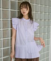 フレンチアシメプリーツブラウス