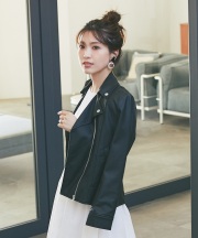 《喜田彩子さん着用》フェイクレザーダブルライダースジャケット
