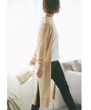 シアーロングニットカーディガン