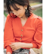 ボリュームスリーブニットカーディガン