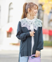 前立てラインパールニットカーディガン