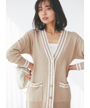 配色ラインカーディガン
