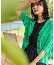 シアーニットカラーカーディガン