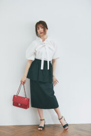 9月12日オフィシャルサイト限定少量再販！【石井亜美さんコラボ】ペプラムタフタスカート